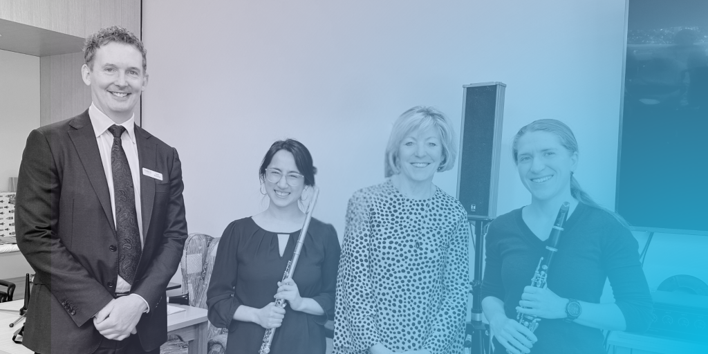 Public Trustee CEO, Todd Kennedy, TSO musician, Maria Hincapie, Public Trustee Board Chair, Therese Taylor, TSO Musician Eloise Fisher